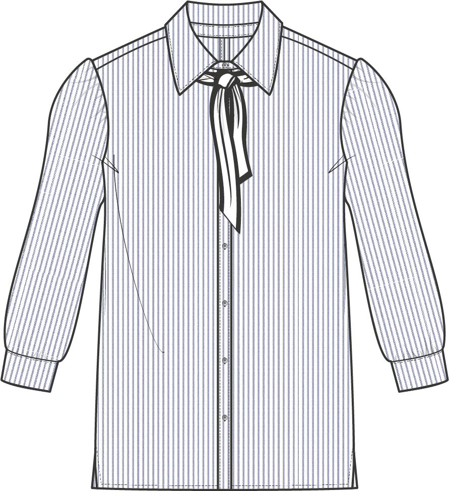 Shirt Puffed | Stripe White Navy