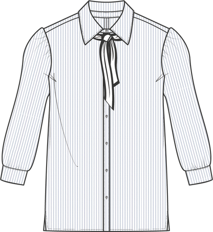 Shirt Puffed | Stripe White Light Blue