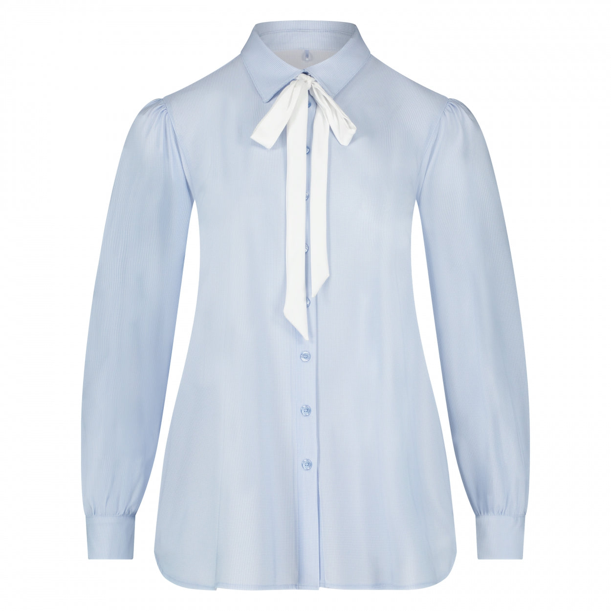 Shirt Puffed | Dobby Light Blue White
