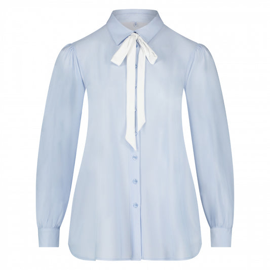 Shirt Puffed | Dobby Light Blue White