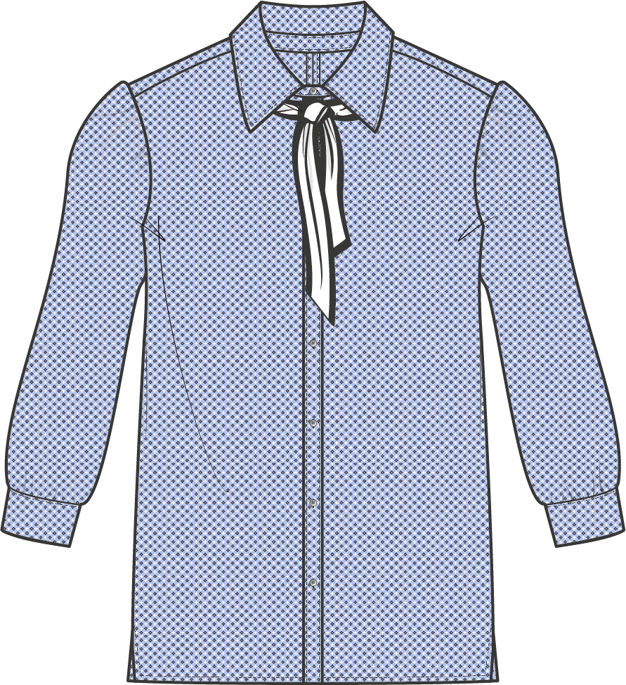 Shirt Puffed | Dobby Blue Navy