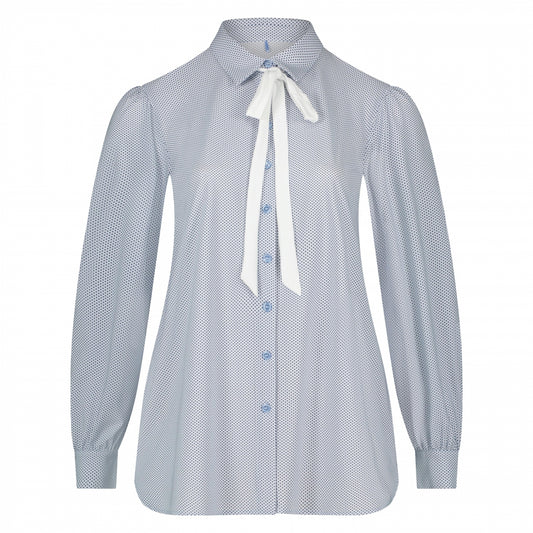 Shirt Puffed | Dobby White Blue