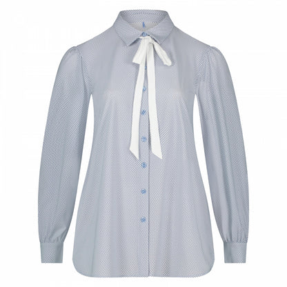Shirt Puffed | Dobby White Blue