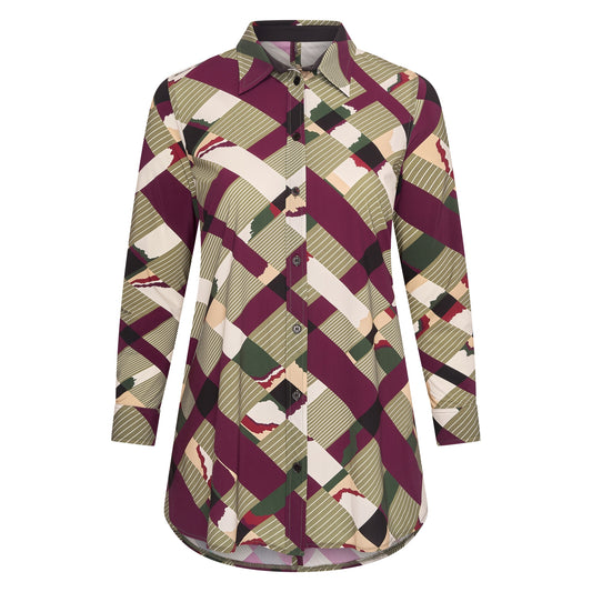 Blouse Midi LS | Camo Check