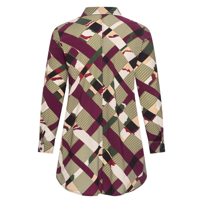 Blouse Midi LS | Camo Check
