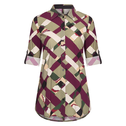 Blouse Midi LS | Camo Check