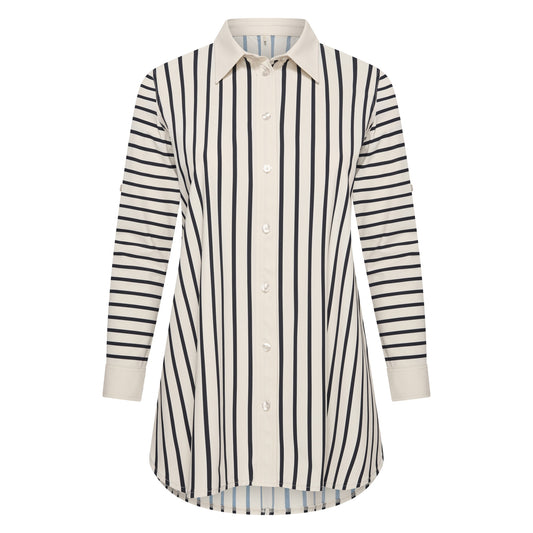 Blouse Midi LS | Breton Stripe