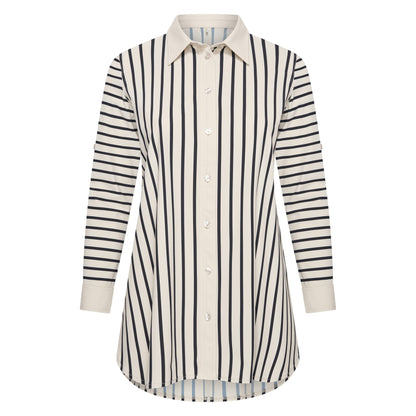 Blouse Midi LS | Breton Stripe