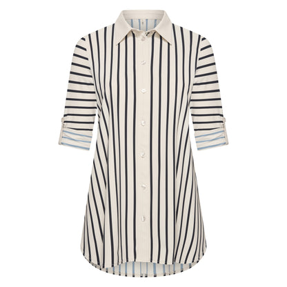 Blouse Midi LS | Breton Stripe