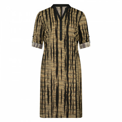 Mao Dress LS | Striped Safari