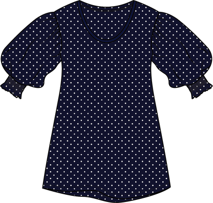 Puff Top 3/4 sleeve | College Dot