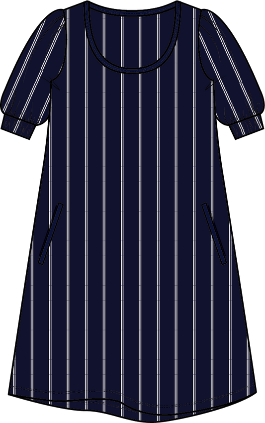 Dress Puff SS | Twin Stripe