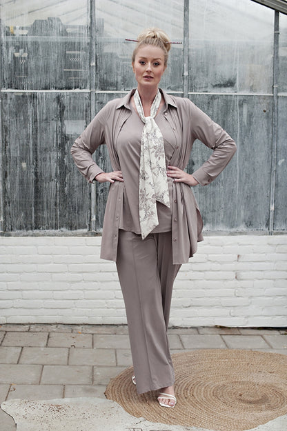 Blouse Long LS | Taupe
