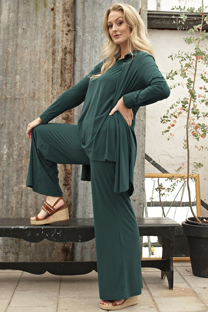 Pants Wide - Light | Bottle Green