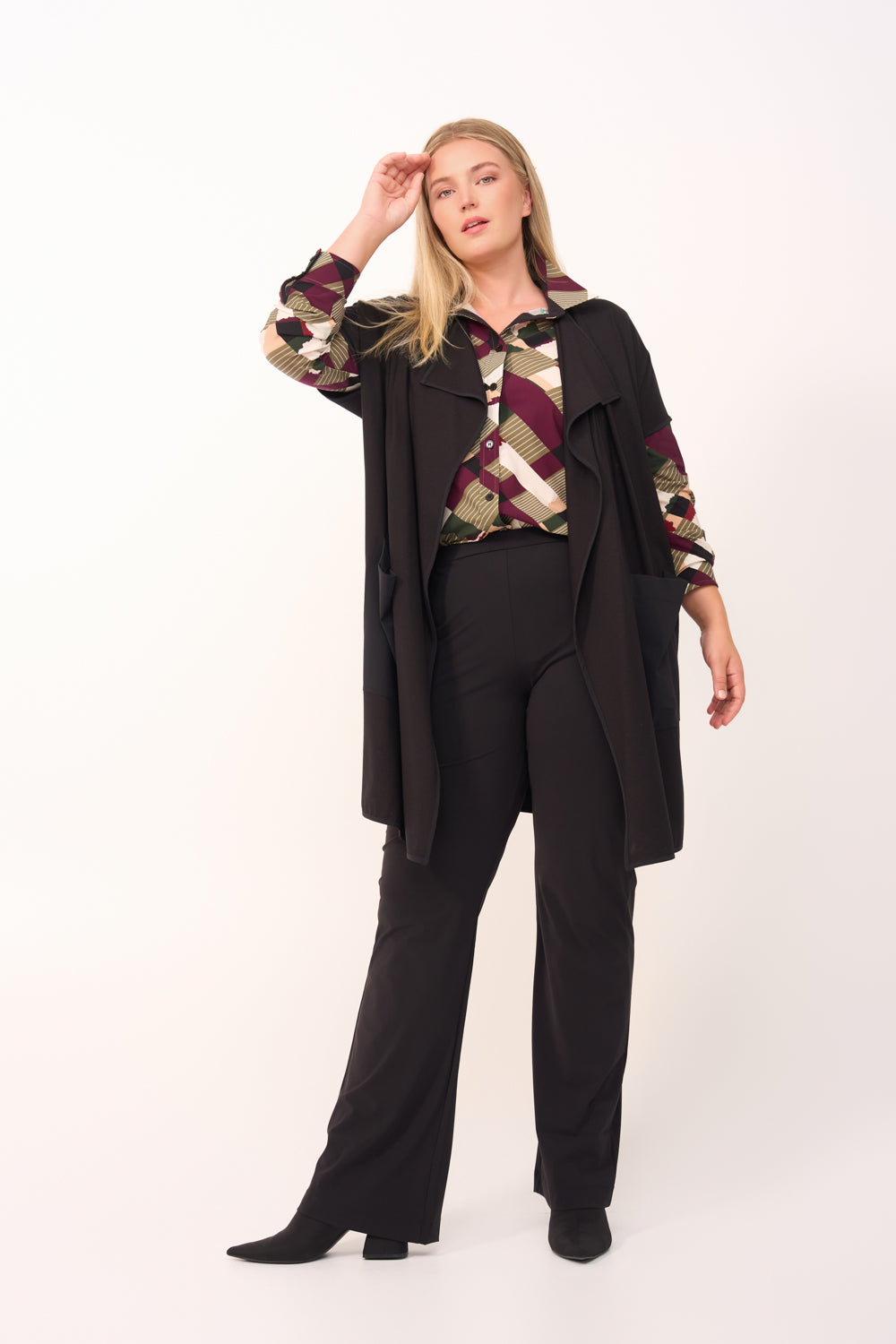 Blouse Midi LS | Camo Check