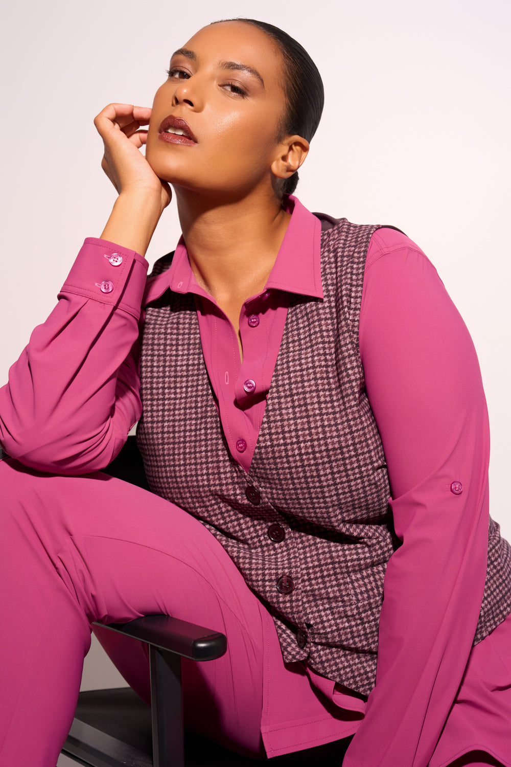 Blouse Midi LS | Cerise