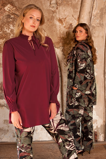 Smock Top LS | Burgundy