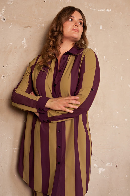 Blouse Long LS | Block Stripe