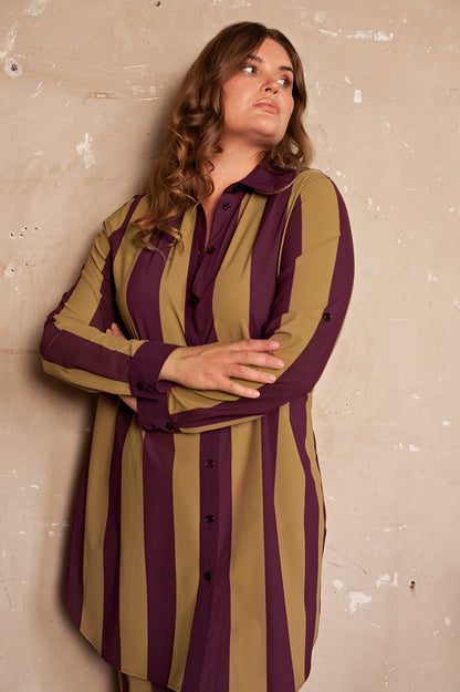 Blouse Long LS | Block Stripe