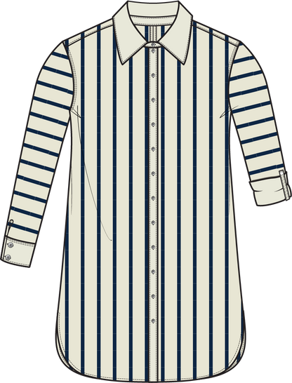 Blouse Long LS | Breton Stripe