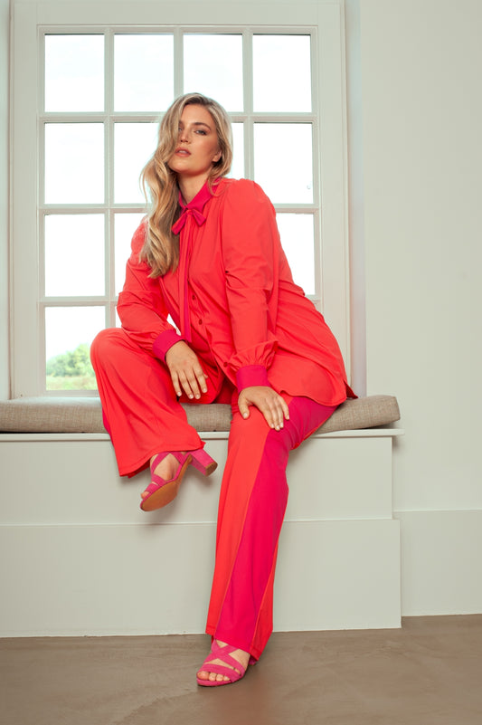 Pants Wide | Saffraan/Pink