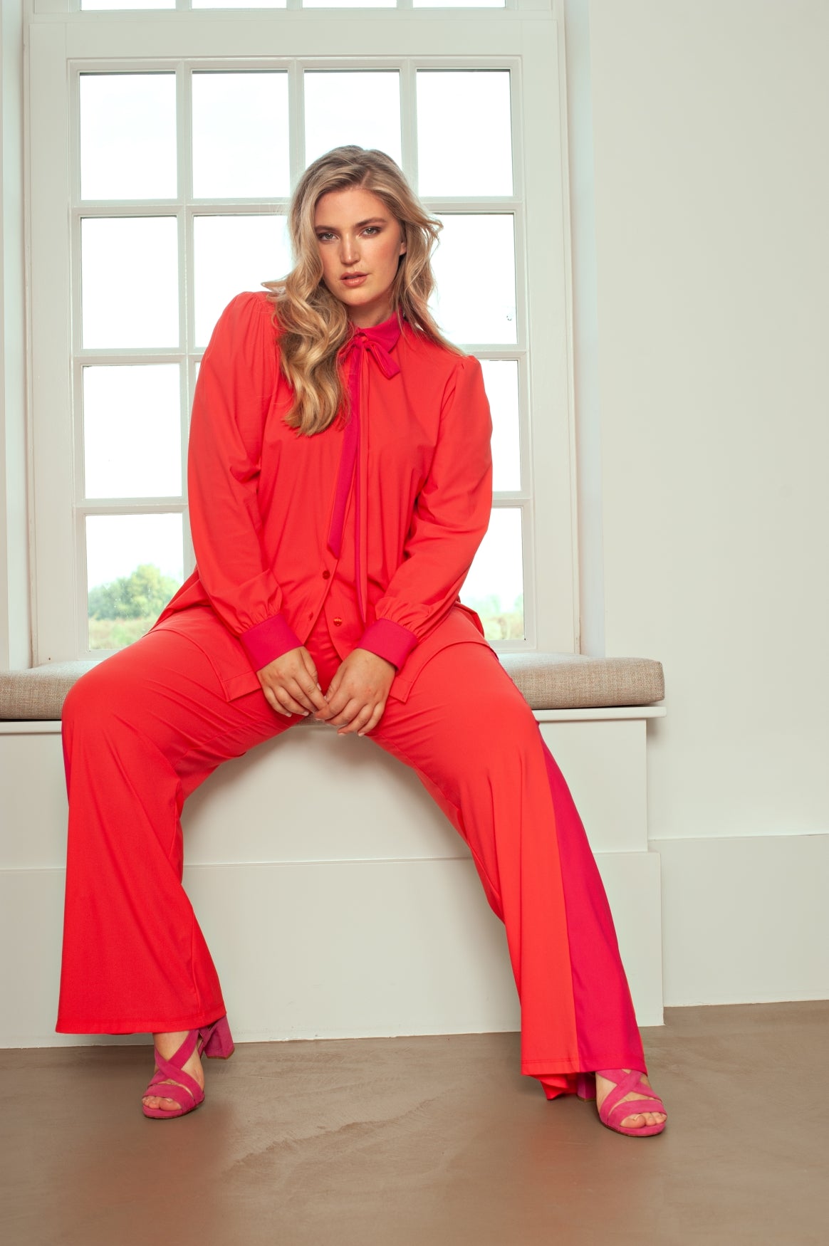 Shirt Puffed | Saffraan/Pink