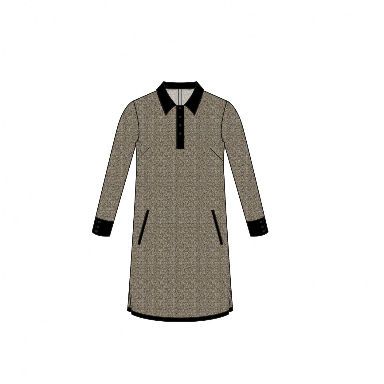 Polo Dress LS | Tweed