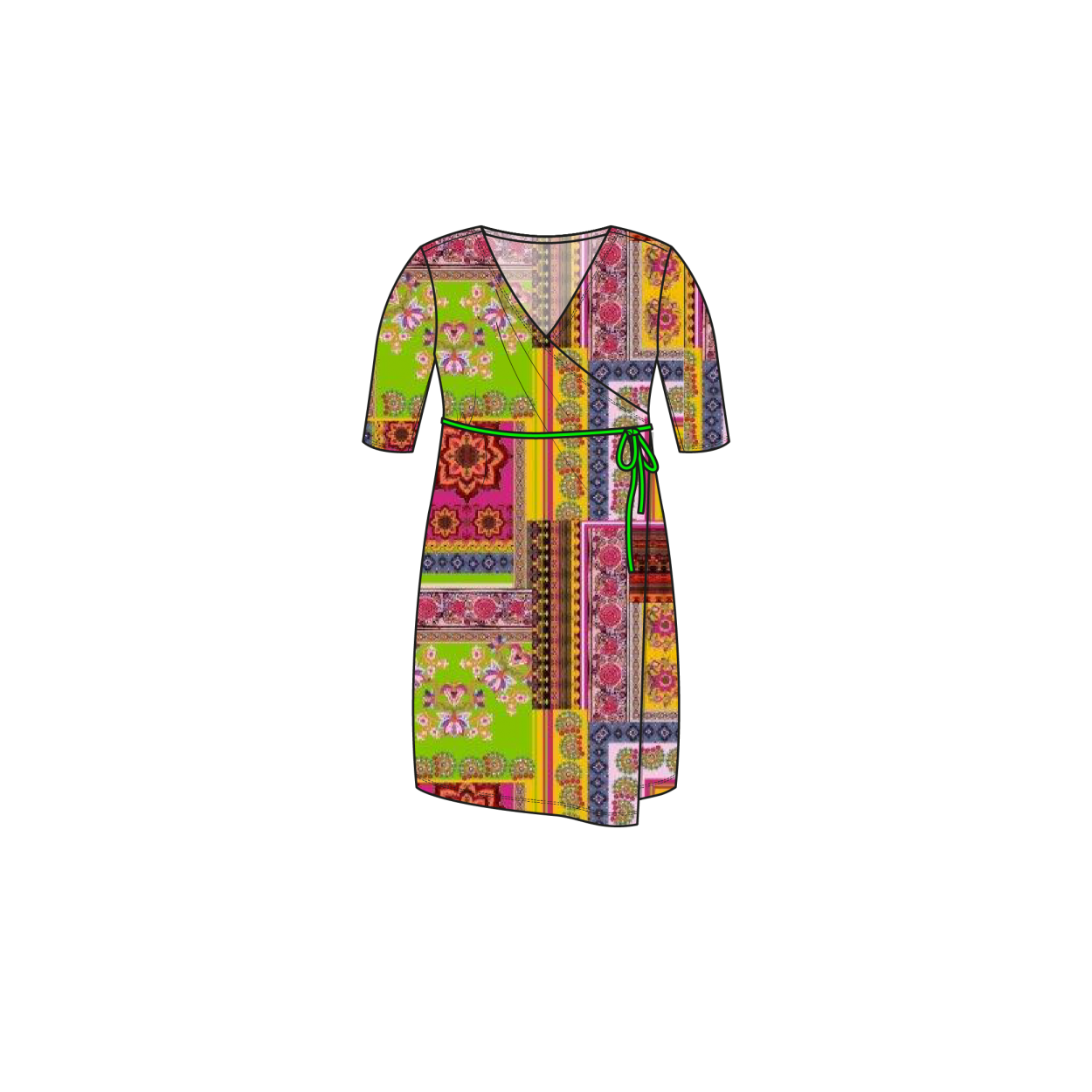 Wrap Dress SS | Folklore Patches